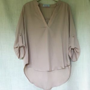Nude 3/4 Sleeve Blouse